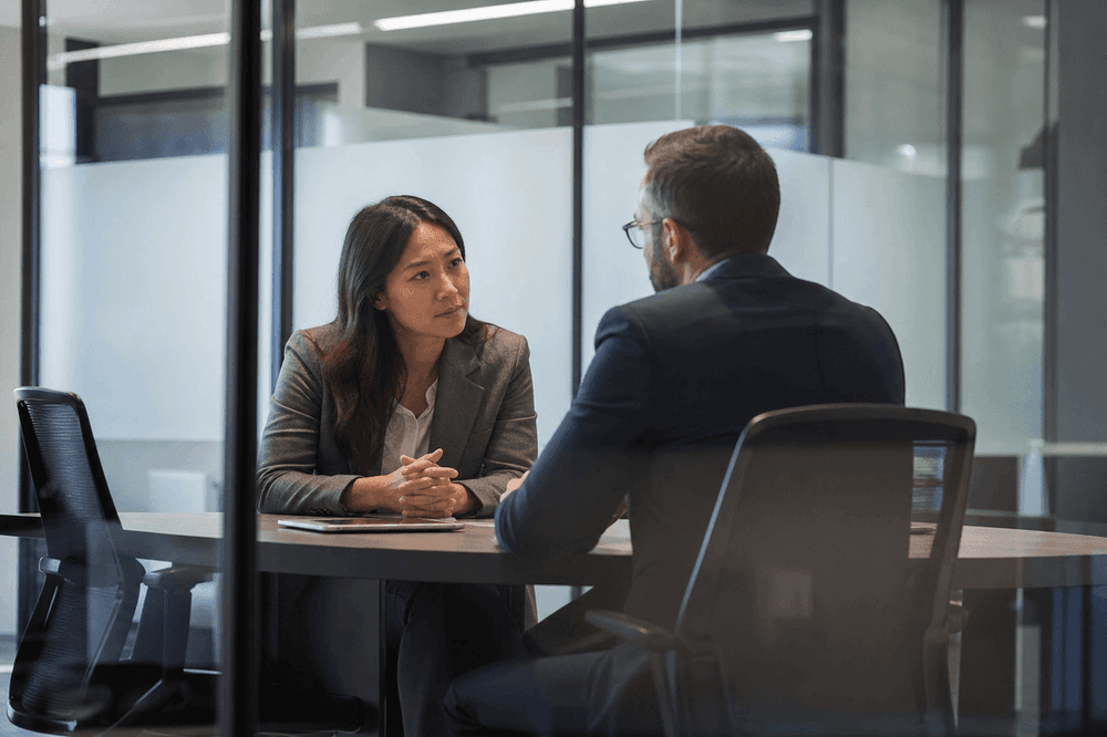 Private confidential conversation in a professional setting